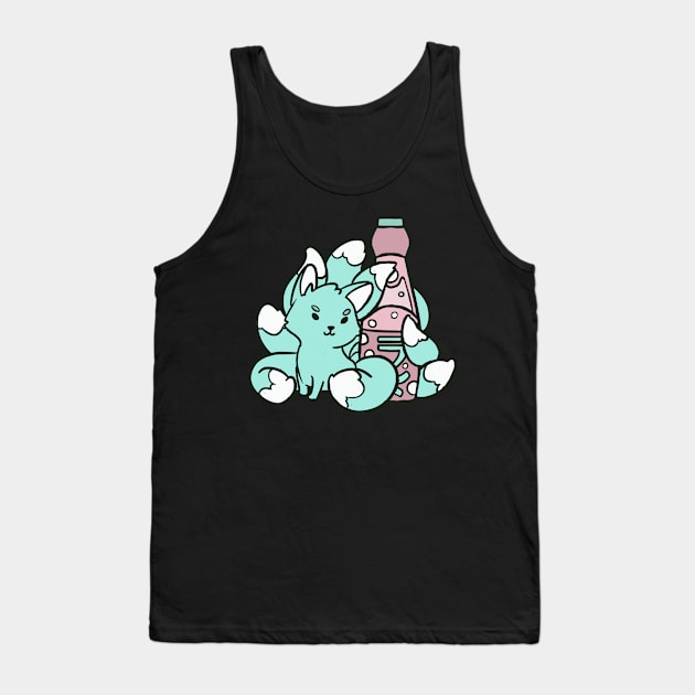 Kitsune Ramune cute yokai Tank Top by SpicyCookiie